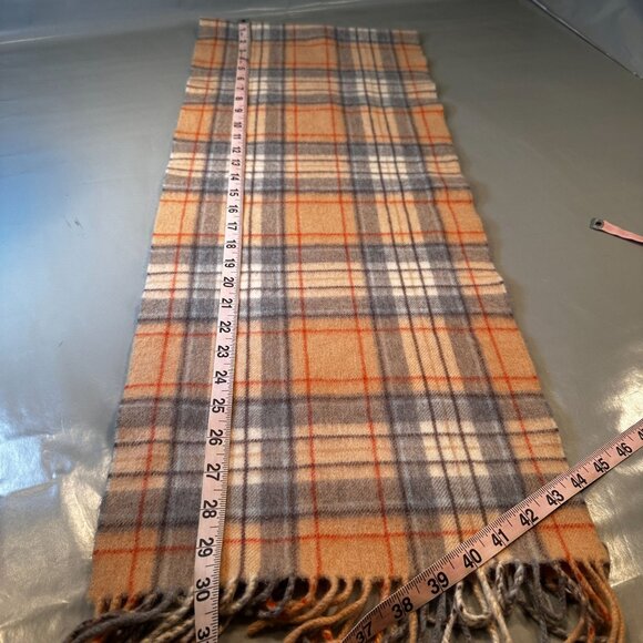 Altea Neck Scarf Italy Wool Shawl Windowpane Plaid Angora Fringed Accessories - Picture 9 of 13